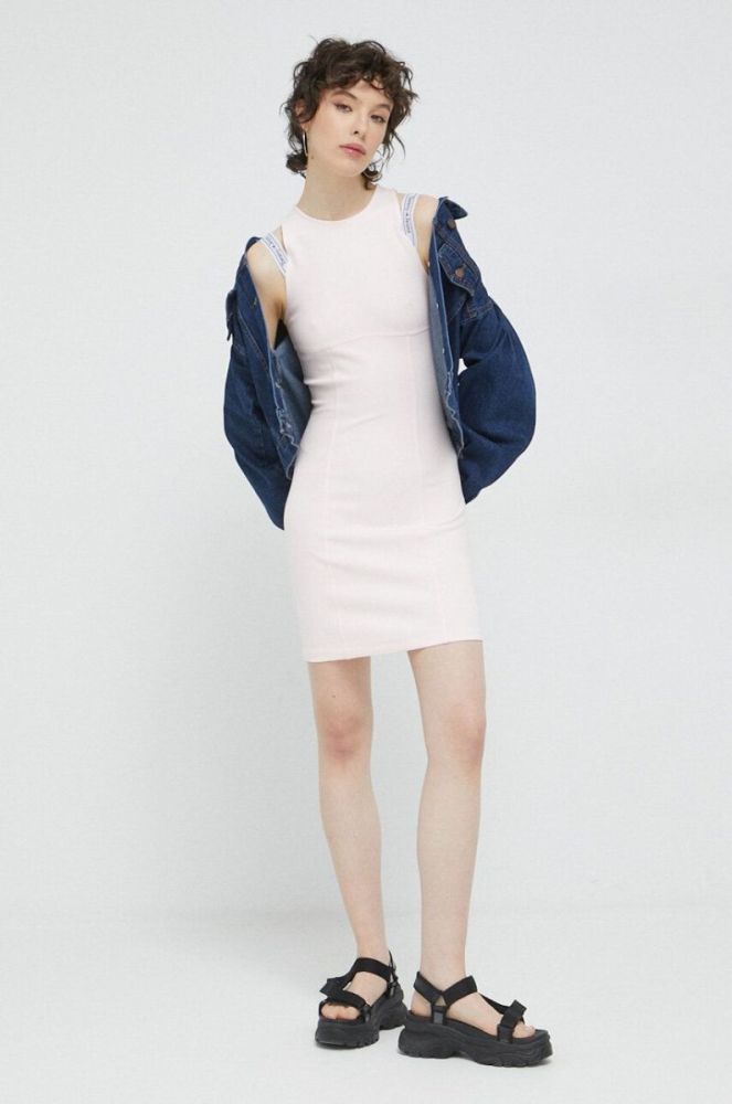 Сукня Tommy Jeans колір рожевий mini облягаюча (2996996) фото 2