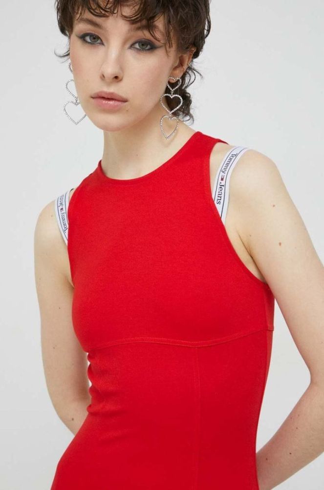 Сукня Tommy Jeans колір червоний mini облягаюча (2996985) фото 4