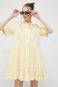 Бавовняна сукня Tommy Jeans колір жовтий mini розкльошена