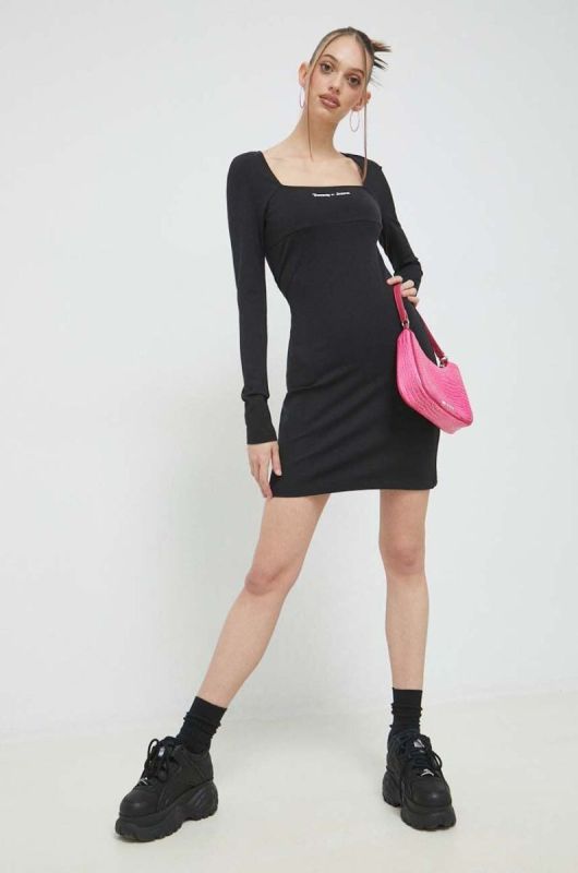 Сукня Tommy Jeans колір чорний mini облягаюча (2997001) фото 2