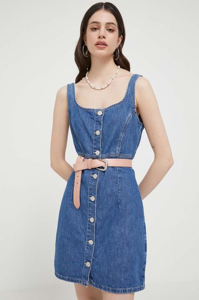 Джинсова сукня Tommy Jeans mini пряма колір блакитний (3218633)