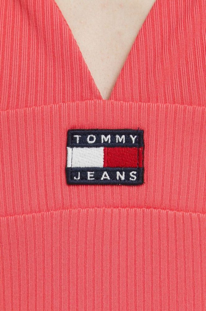 Сукня Tommy Jeans колір рожевий mini розкльошена (2985095) фото 5