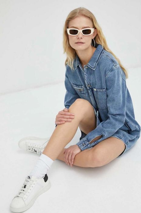 Джинсова сукня Lee mini пряма колір блакитний (3117747)