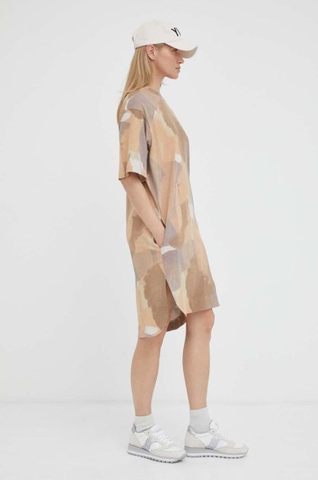 Бавовняна сукня G-Star Raw mini oversize колір коричневий (3113606)