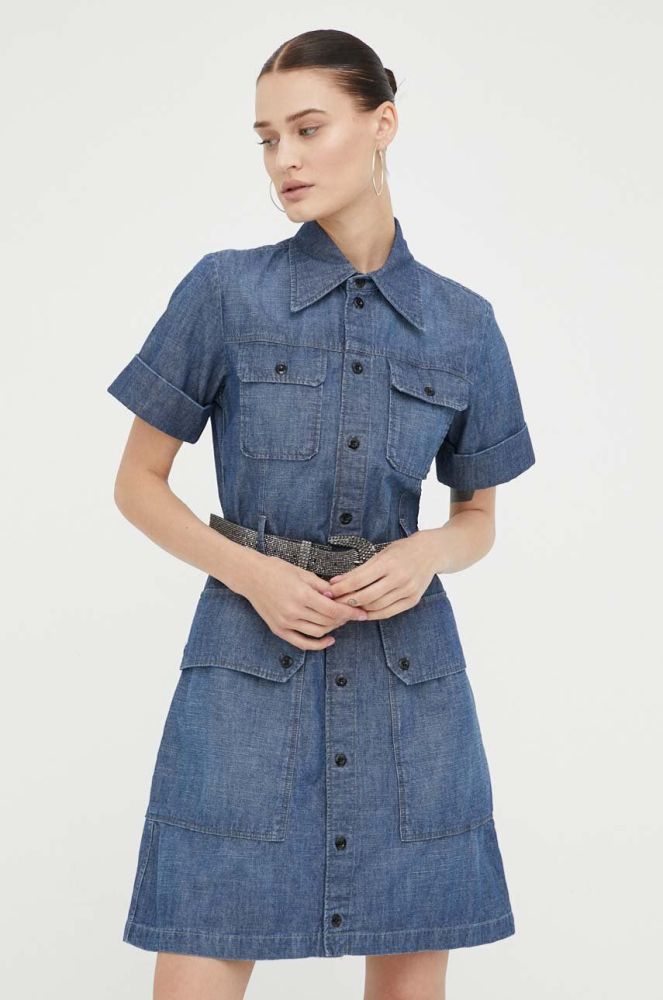 Джинсова сукня G-Star Raw mini пряма колір блакитний (3300454)