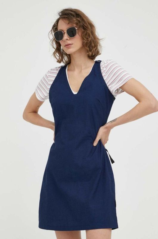Бавовняна сукня G-Star Raw колір синій mini розкльошена фото 2