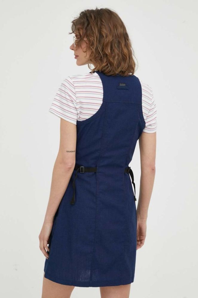 Бавовняна сукня G-Star Raw колір синій mini розкльошена фото 3