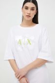 Бавовняна сукня Armani Exchange колір білий mini oversize