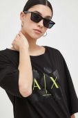 Бавовняна сукня Armani Exchange колір чорний mini oversize (3058581)