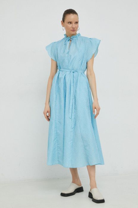 Сукня Samsoe Samsoe maxi розкльошена колір блакитний (3015216)