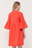 Бавовняна сукня Luisa Spagnoli колір помаранчевий mini розкльошена