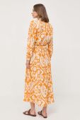 Бавовняна сукня Luisa Spagnoli колір помаранчевий midi розкльошена