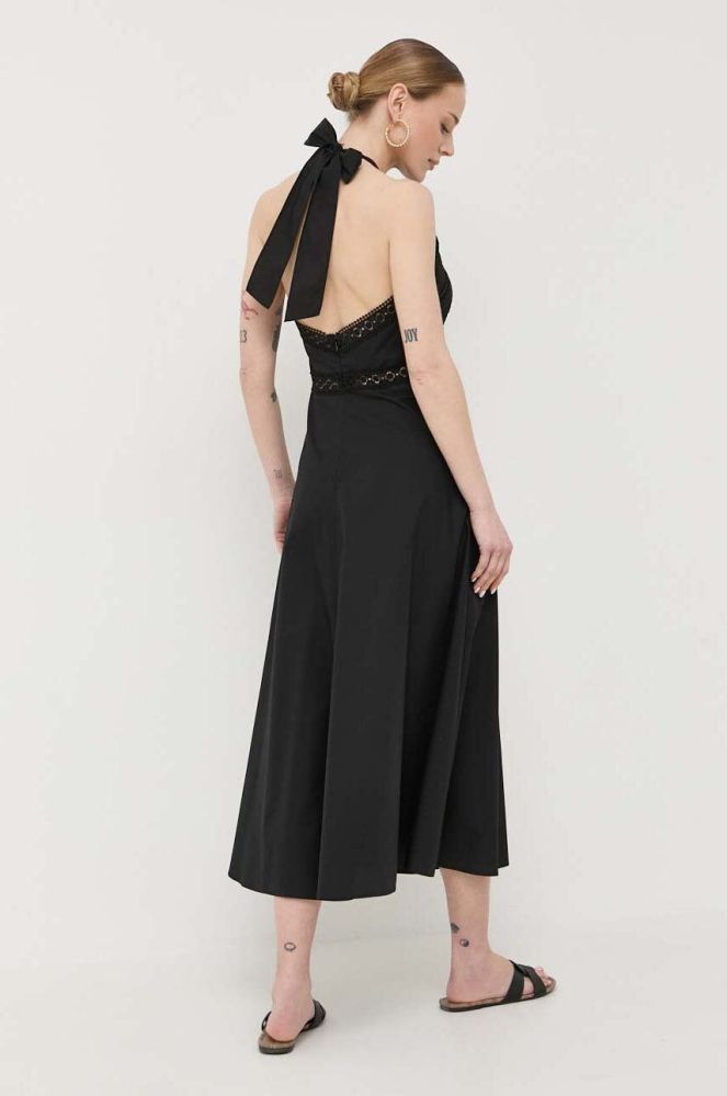 Бавовняна сукня Luisa Spagnoli Purezza колір чорний midi розкльошена