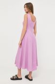 Льняна сукня Weekend Max Mara колір фіолетовий midi розкльошена
