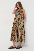 Бавовняна сукня Weekend Max Mara maxi розкльошена колір барвистий