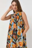 Бавовняна сукня Weekend Max Mara maxi розкльошена колір барвистий
