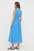 Бавовняна сукня Weekend Max Mara midi розкльошена колір блакитний