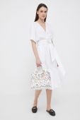 Льняна сукня Lauren Ralph Lauren колір білий midi розкльошена