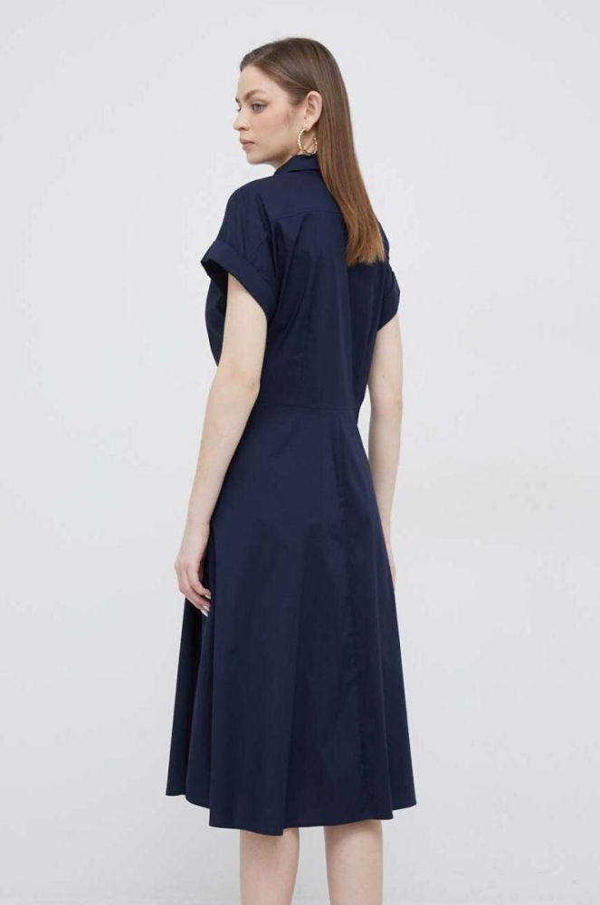 Сукня Lauren Ralph Lauren колір синій midi розкльошена (3148232) фото 3