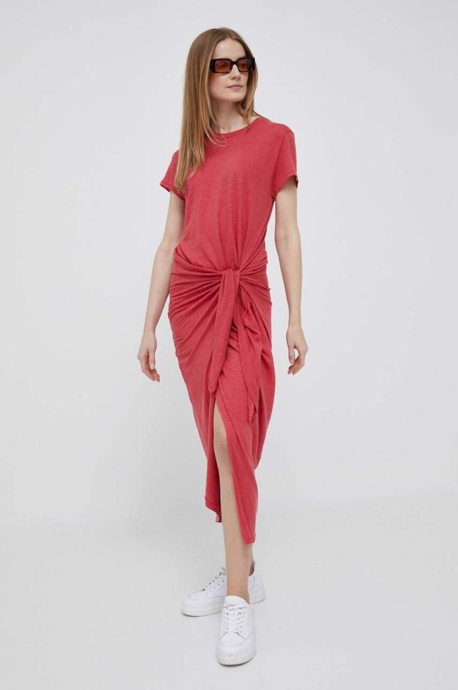 Льняна сукня Polo Ralph Lauren колір червоний maxi пряма