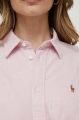 Бавовняна сукня Polo Ralph Lauren колір рожевий mini розкльошена