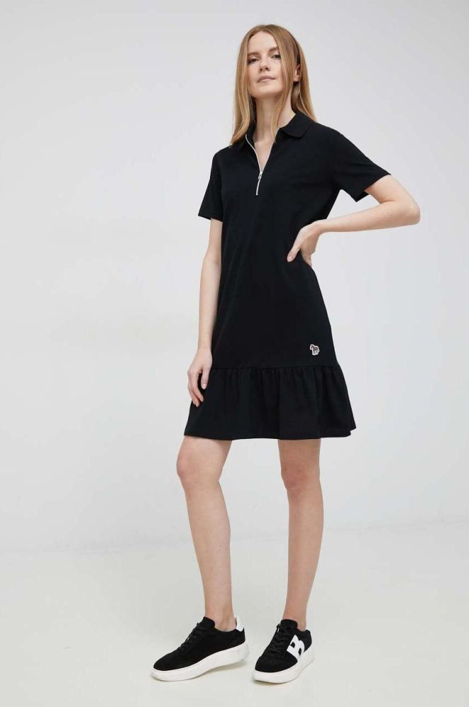 Бавовняна сукня PS Paul Smith колір чорний mini пряма