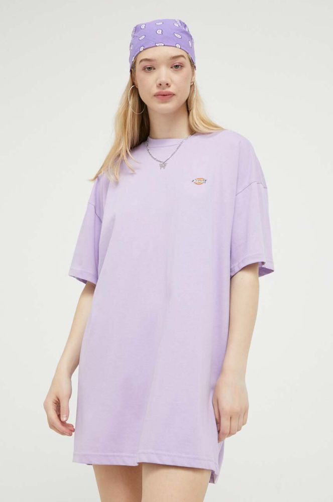 Бавовняна сукня Dickies колір фіолетовий mini oversize