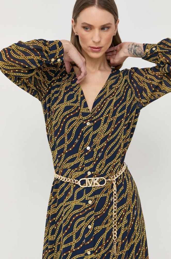 Сукня MICHAEL Michael Kors колір синій midi розкльошена фото 5
