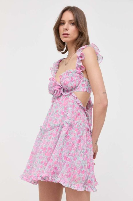 Сукня For Love & Lemons колір рожевий mini розкльошена (3272746)