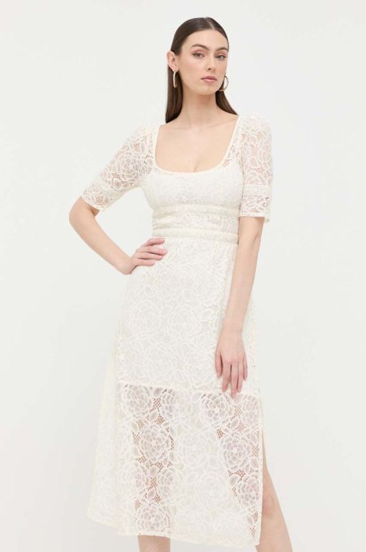 Сукня For Love & Lemons колір бежевий midi пряма