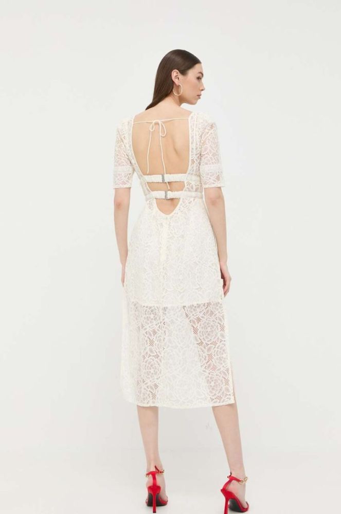 Сукня For Love & Lemons колір бежевий midi пряма фото 3