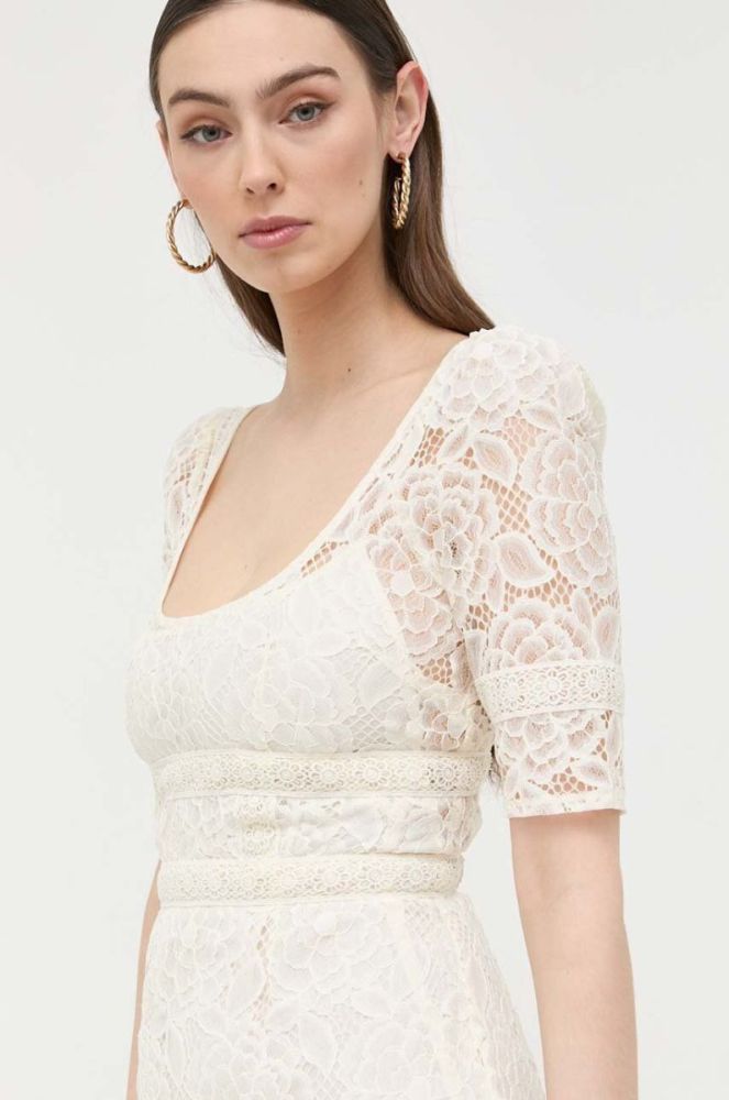 Сукня For Love & Lemons колір бежевий midi пряма фото 4