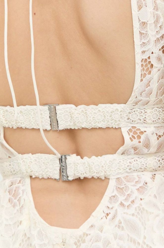 Сукня For Love & Lemons колір бежевий midi пряма фото 6
