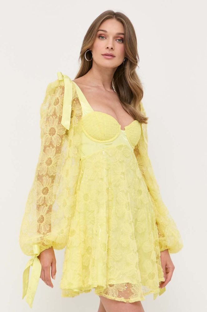 Сукня For Love & Lemons колір жовтий mini розкльошена (3336319)