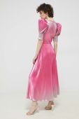 Сукня Rotate колір рожевий midi розкльошена