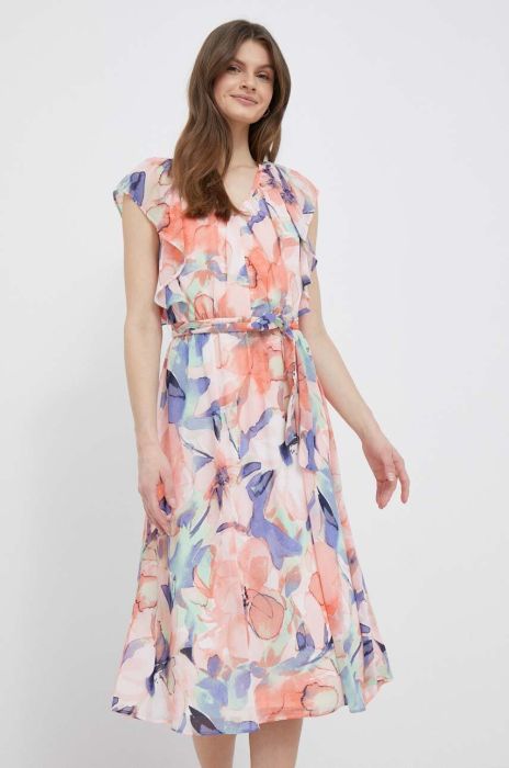 Сукня Dkny колір рожевий midi розкльошена (3174122)