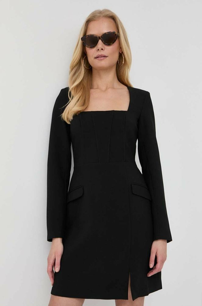 Сукня Morgan колір чорний mini облягаюча (3036578)