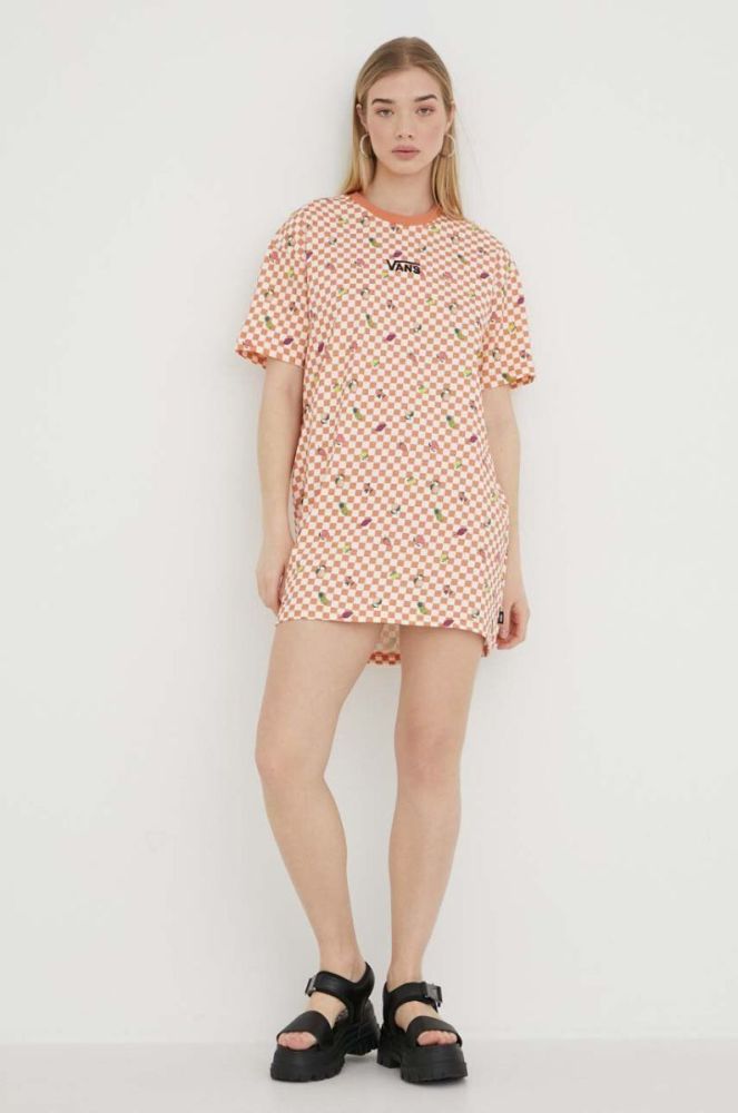 Бавовняна сукня Vans колір помаранчевий mini oversize фото 2