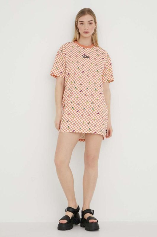 Бавовняна сукня Vans колір помаранчевий mini oversize фото 2