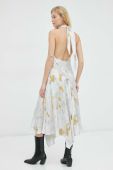 Сукня AllSaints колір білий midi розкльошена