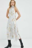 Сукня AllSaints колір білий midi розкльошена
