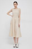Сукня Deha колір бежевий midi розкльошена