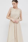Сукня Deha колір бежевий midi розкльошена