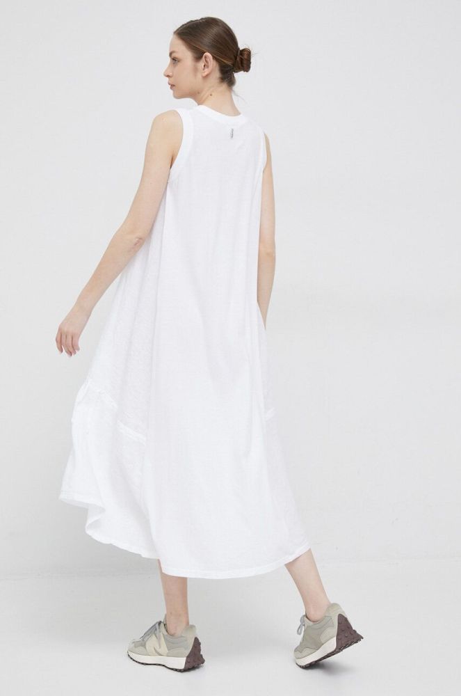 Сукня Deha колір білий maxi пряма