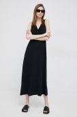 Бавовняна сукня Deha колір чорний midi розкльошена
