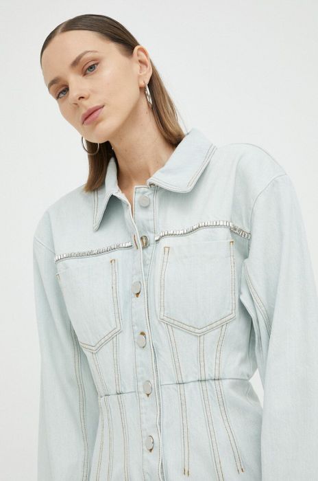 Джинсова сукня Gestuz CaliaGZ mini облягаюча колір блакитний