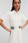 Бавовняна сукня Karl Lagerfeld колір бежевий mini пряма