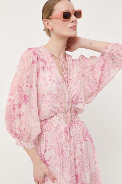 Сукня Patrizia Pepe колір рожевий mini розкльошена (3245433)