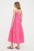 Бавовняна сукня Patrizia Pepe колір рожевий midi розкльошена