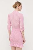 Сукня з домішкою шовку Patrizia Pepe колір рожевий mini облягаюча
